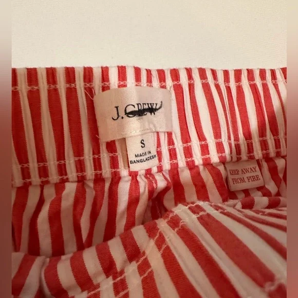 J. Crew 2-Pair Bundle PJs Green Stripes/Red Stripes Sz S NWOT - Picture 6 of 8